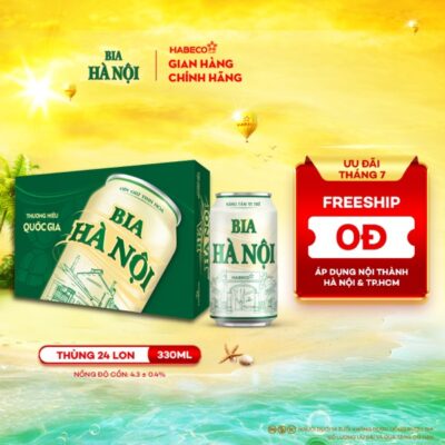 Bia Hà Nội Nhãn Xanh – Thùng 24 lon 330ml