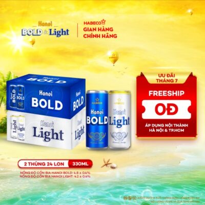 Combo 2 thùng Bia Hà Nội Bold&Light – Thùng 24 lon 330ml