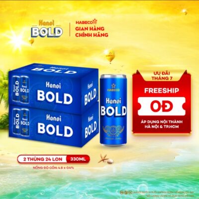Combo 2 thùng Bia Hanoi BOLD – Thùng 24 lon 330ml