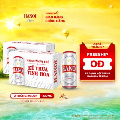 COMBO 2 Thùng 24 lon Bia Hanoi Premium – HABECO (330ml/lon)