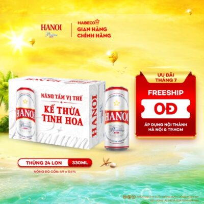 Bia Hanoi Premium – Thùng 24 lon 330ml