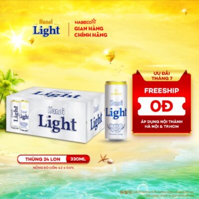 Bia Hanoi Light – Thùng 24 lon 330ml