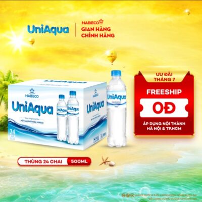 Nước uống đóng chai Uniaqua – Thùng 24 chai 500ml