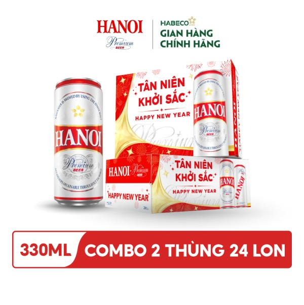 Thông tin sản phẩm COMBO 2 Thùng 24 lon Bia Hanoi Premium
