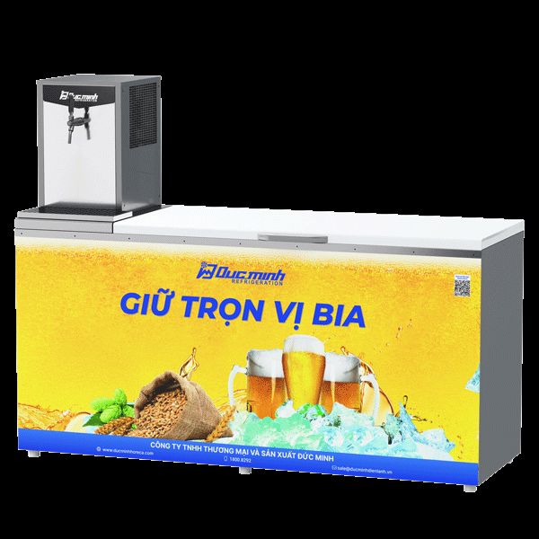 Tủ bia hơi kết hợp khô và nước, trang bị khay rót