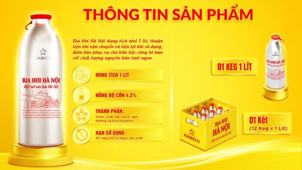 Bia Hơi Hà Nội 83 - Đại lý bia hơi Hà Nội keg 1 lít giá tốt tận gốc