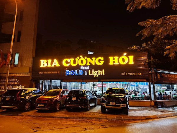 Biển quảng cáo chữ nổi mica cho quán bia hơi