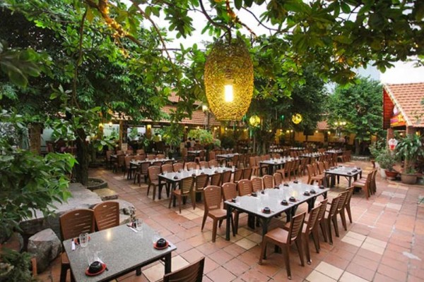 Tiểu cảnh hòn non bộ kết hợp cây xanh hài hòa